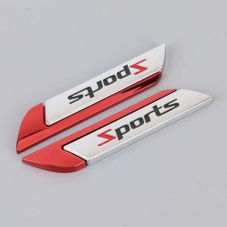 1 Pair Car SPORTS Personalized Aluminum Alloy Decorative Stickers, Size: 11.5 x 2.5 x 0.5cm