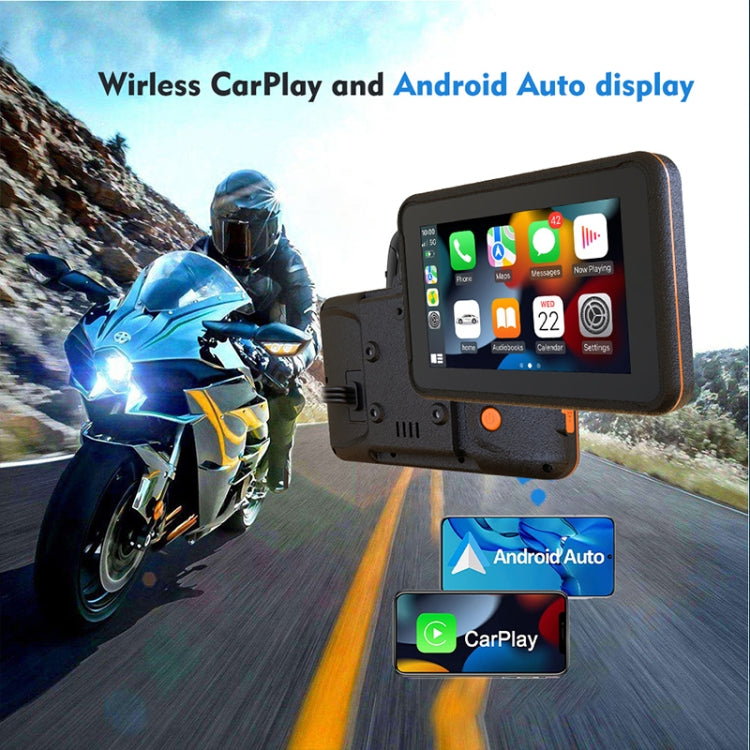 P501M Motorcycles Portable Waterproof IPX7 5 inch Wireless Carplay GPS Navigator, with Driving Recorder