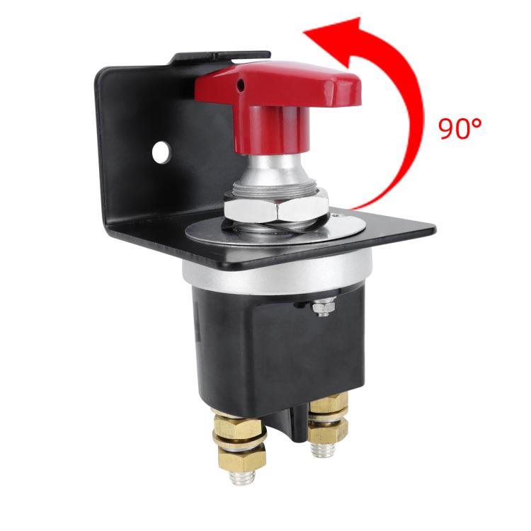300A High Current Silver-plated Copper 12V-36V Battery Cut Off Switch with Red Handle Isolator & Lock-Out Plate