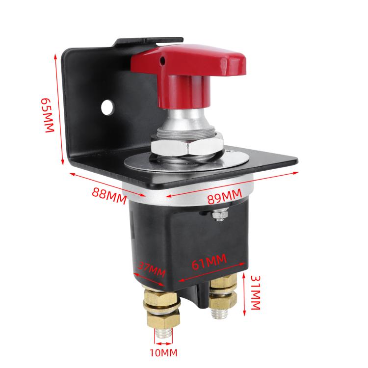 300A High Current Silver-plated Copper 12V-36V Battery Cut Off Switch with Red Handle Isolator & Lock-Out Plate