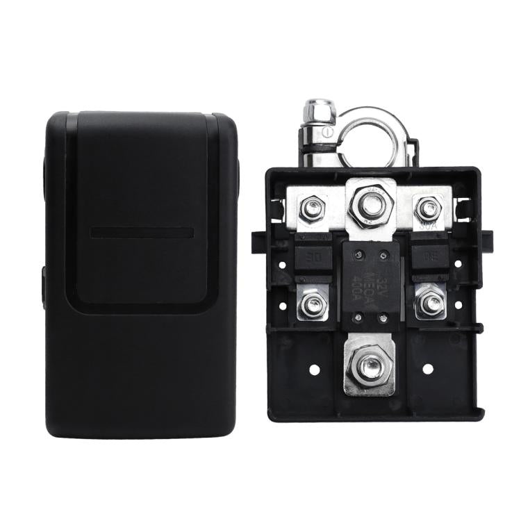 Car Battery Distribution Terminal 32V 400A Quick Release Fused Clamps Connector with Cover  - Black