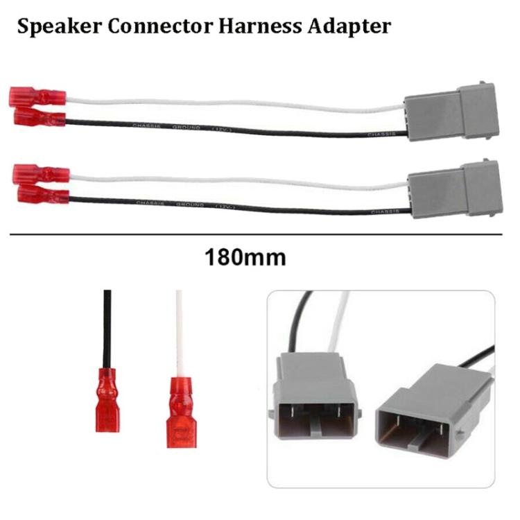 2pcs Speaker Wire Harness Adapter Audio Connector Cable for Honda Accord  - Grey