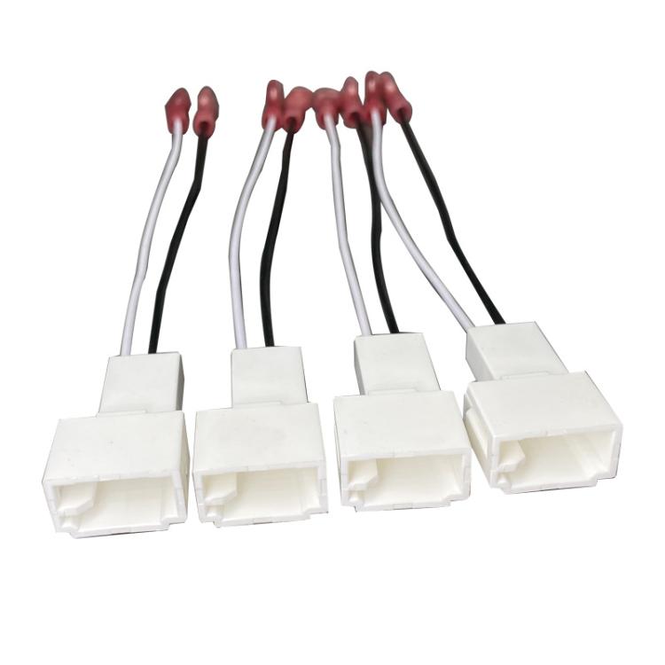 4pcs Car Audio Conversion Harness Connector Subwoofer Speaker Wiring Adapter for Toyota / Mitsubishi / Subaru  - White