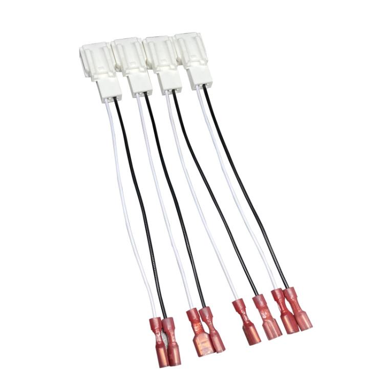 4pcs Car Audio Conversion Harness Connector Subwoofer Speaker Wiring Adapter for Toyota / Mitsubishi / Subaru  - White