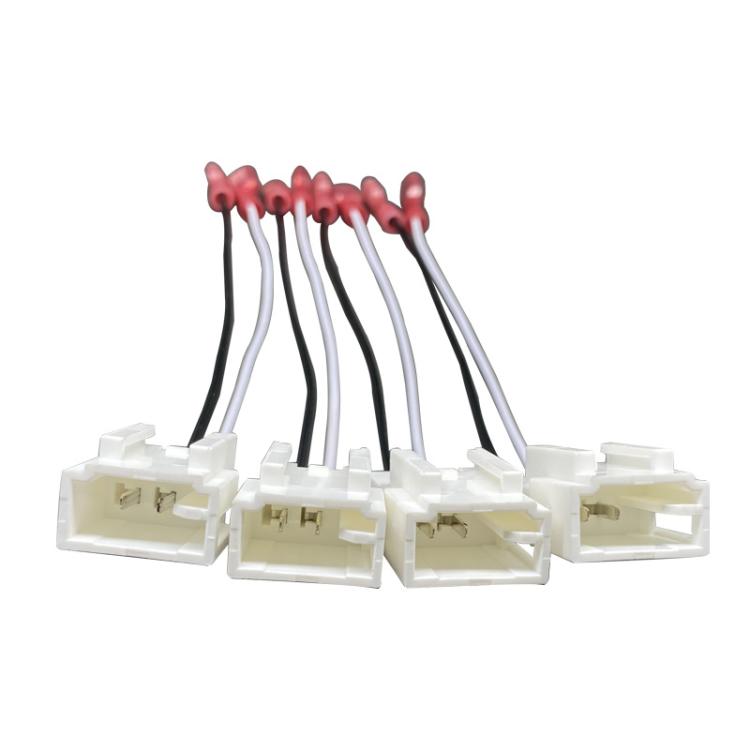 4pcs Car Audio Conversion Harness Connector Subwoofer Speaker Wiring Adapter for Toyota / Mitsubishi / Subaru  - White