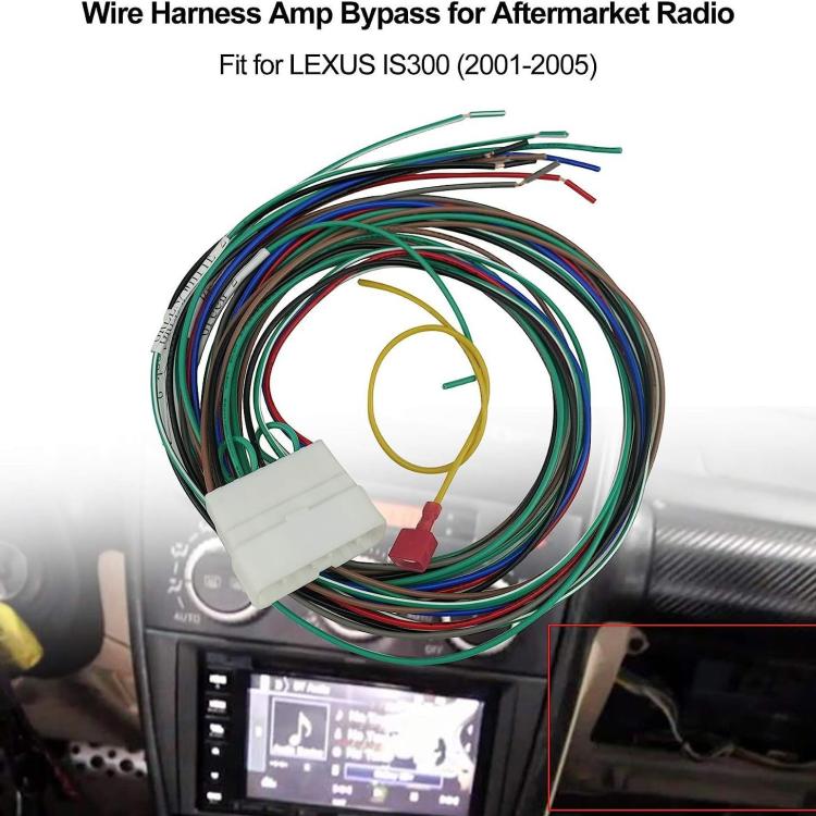 Radio Wiring Harness Stereo Connector with Amplifier Bypass for LEXUS IS300 2001-2005  - White