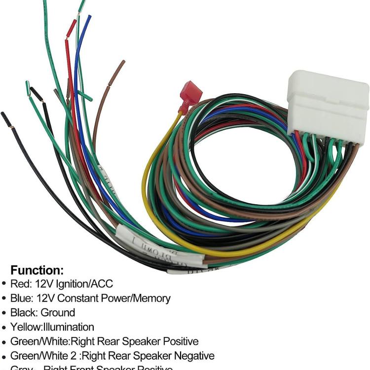 Radio Wiring Harness Stereo Connector with Amplifier Bypass for LEXUS IS300 2001-2005  - White
