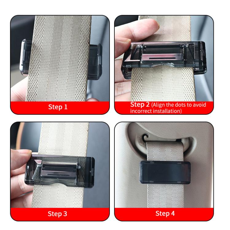 SHUNWEI SD-1405 1 Pair Car Safety Stopper Buckle Seat Belt Clip  - Transparent Black