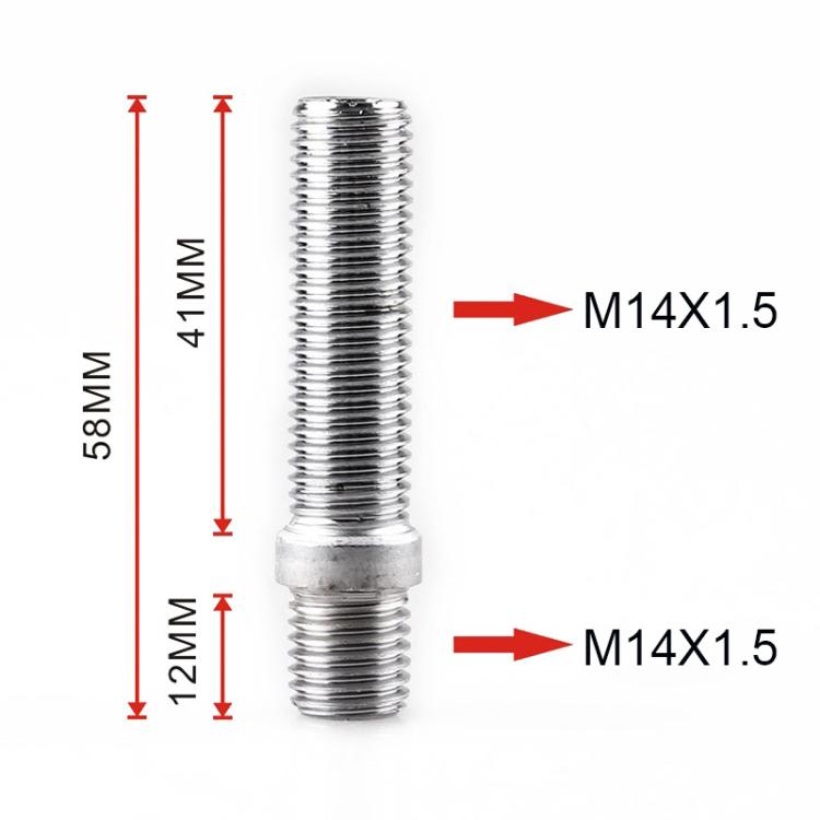 20pcs / Set 5.8cm Universal Car Modification Extended Wheels Stud Conversion M14x1.5 to M14x1.5 Screw Adapter LN032 LN033 LN044