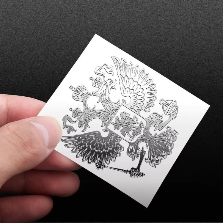 10pcs PITREW Coat of Arms of Russia Emblem Nickel Metal Car Stickers Decals  - Silver