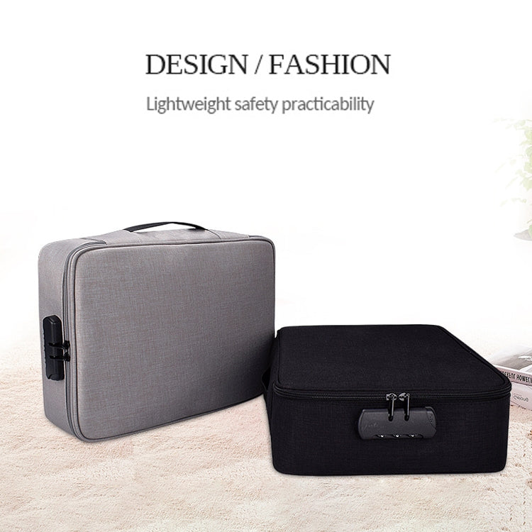 ZJ02 Waterproof Polyester Multi-layer Document Storage Bag Laptop Bag  for All Sizes of Laptops, with Password Lock