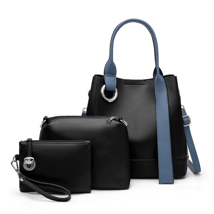 3 In 1 Fashion Solid Color Bucket Type Handbag Shoulder Bag