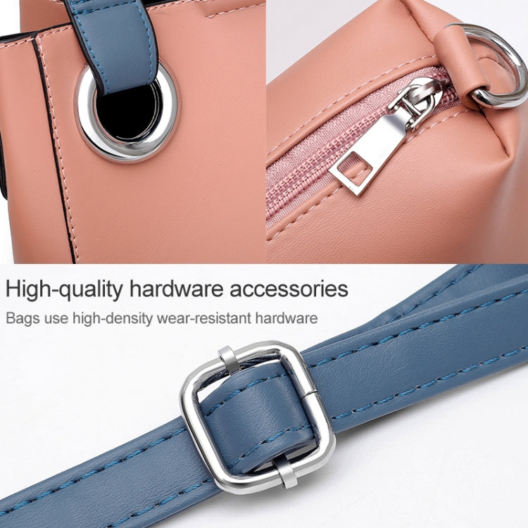 3 In 1 Fashion Solid Color Bucket Type Handbag Shoulder Bag