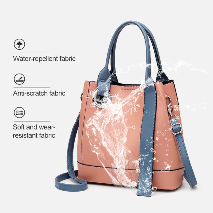 3 In 1 Fashion Solid Color Bucket Type Handbag Shoulder Bag