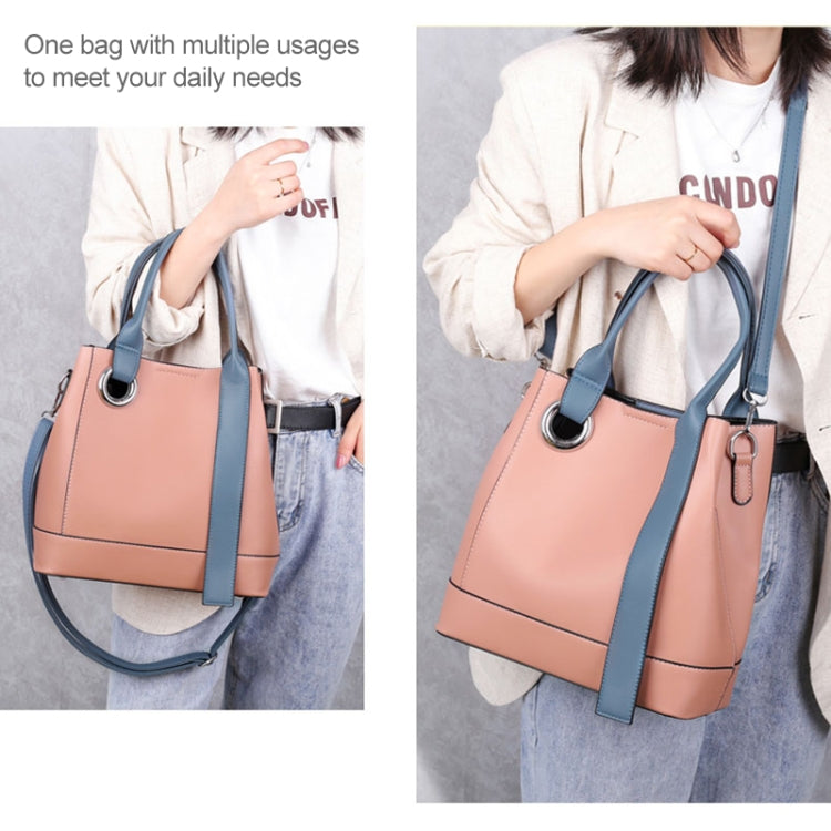 3 In 1 Fashion Solid Color Bucket Type Handbag Shoulder Bag