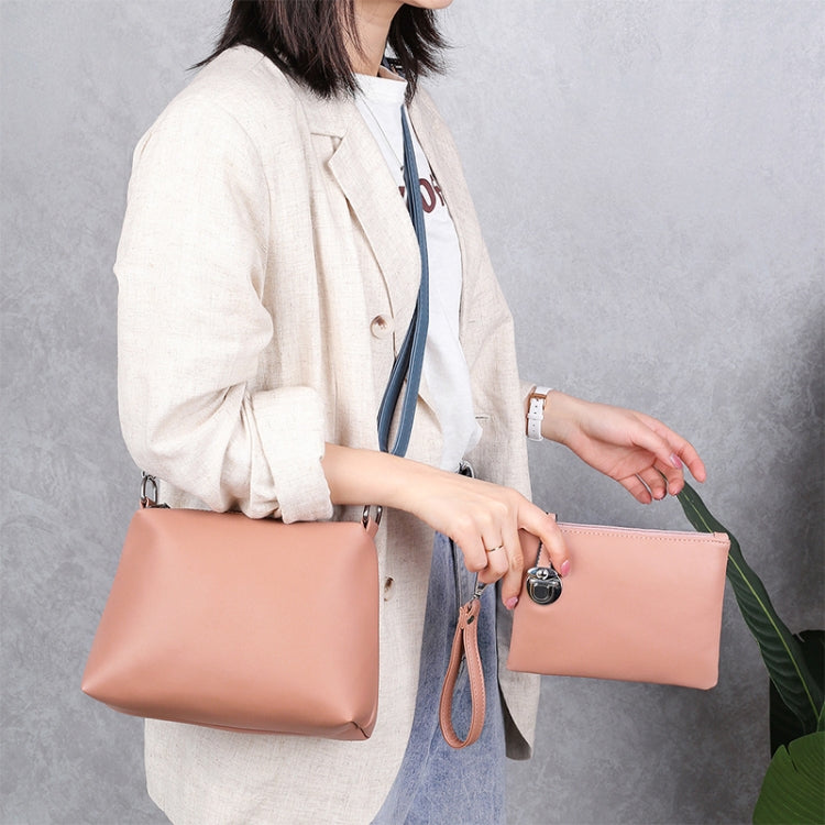 3 In 1 Fashion Solid Color Bucket Type Handbag Shoulder Bag