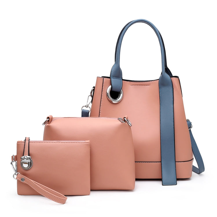 3 In 1 Fashion Solid Color Bucket Type Handbag Shoulder Bag