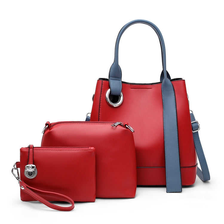 3 In 1 Fashion Solid Color Bucket Type Handbag Shoulder Bag