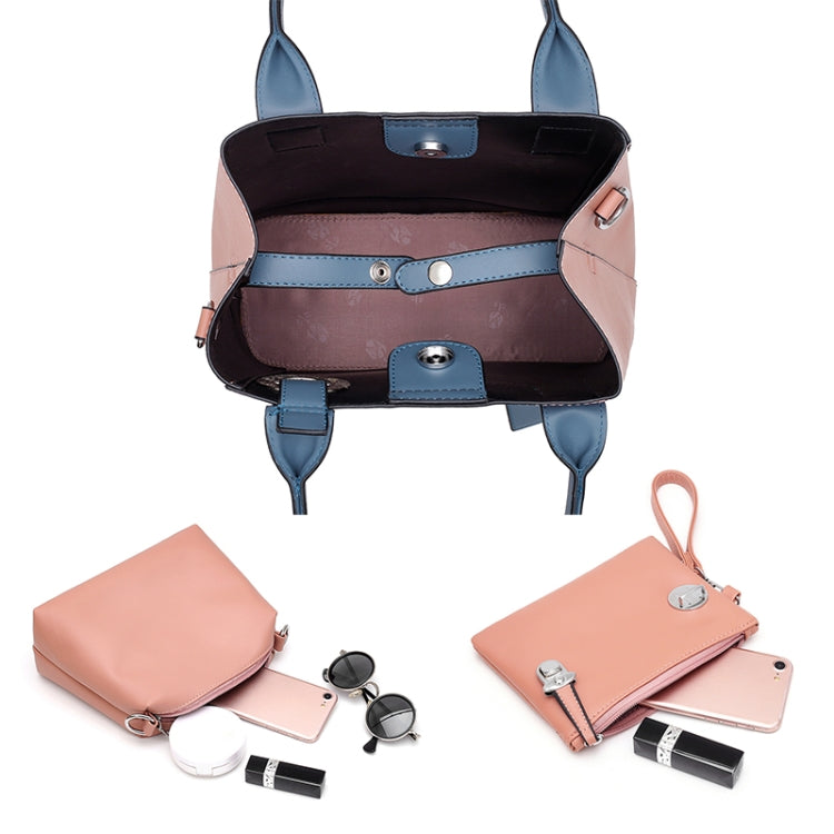 3 In 1 Fashion Solid Color Bucket Type Handbag Shoulder Bag