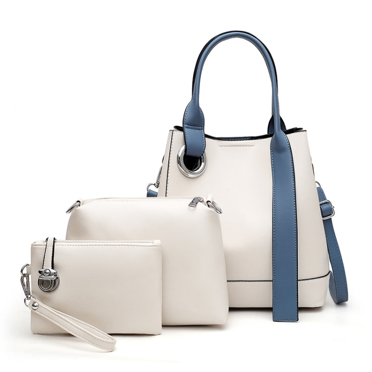 3 In 1 Fashion Solid Color Bucket Type Handbag Shoulder Bag