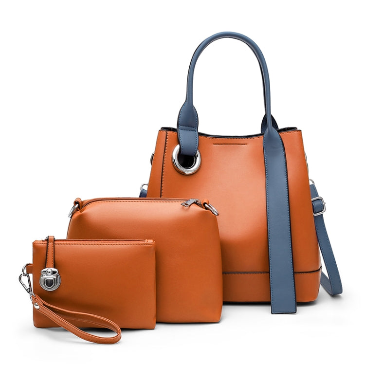 3 In 1 Fashion Solid Color Bucket Type Handbag Shoulder Bag