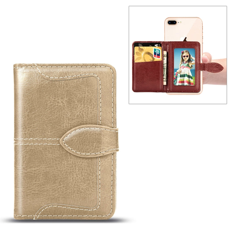 Mobile Phone Universal With Retro Pure Color Card Slot & Wallet & Holder & Photo Frame