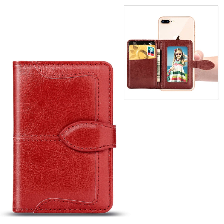 Mobile Phone Universal With Retro Pure Color Card Slot & Wallet & Holder & Photo Frame