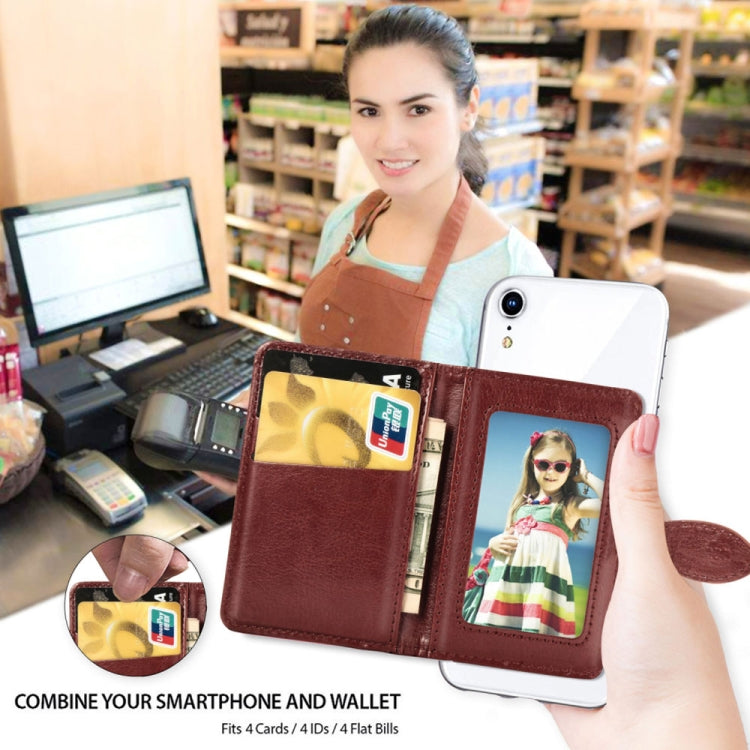 Mobile Phone Universal With Retro Pure Color Card Slot & Wallet & Holder & Photo Frame