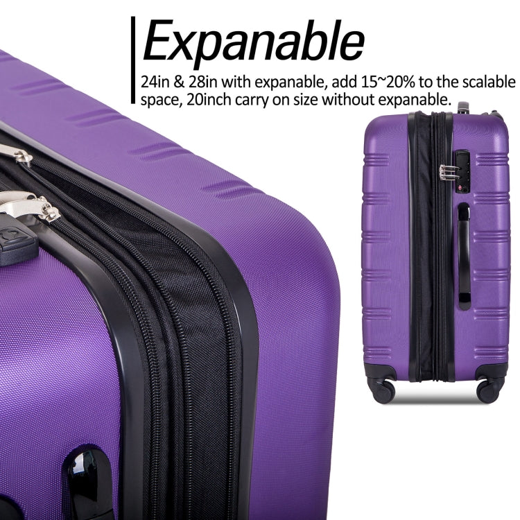 [US Warehouse] 3 in 1 Luggage Set Hardside Spinner Suitcase with TSA Lock