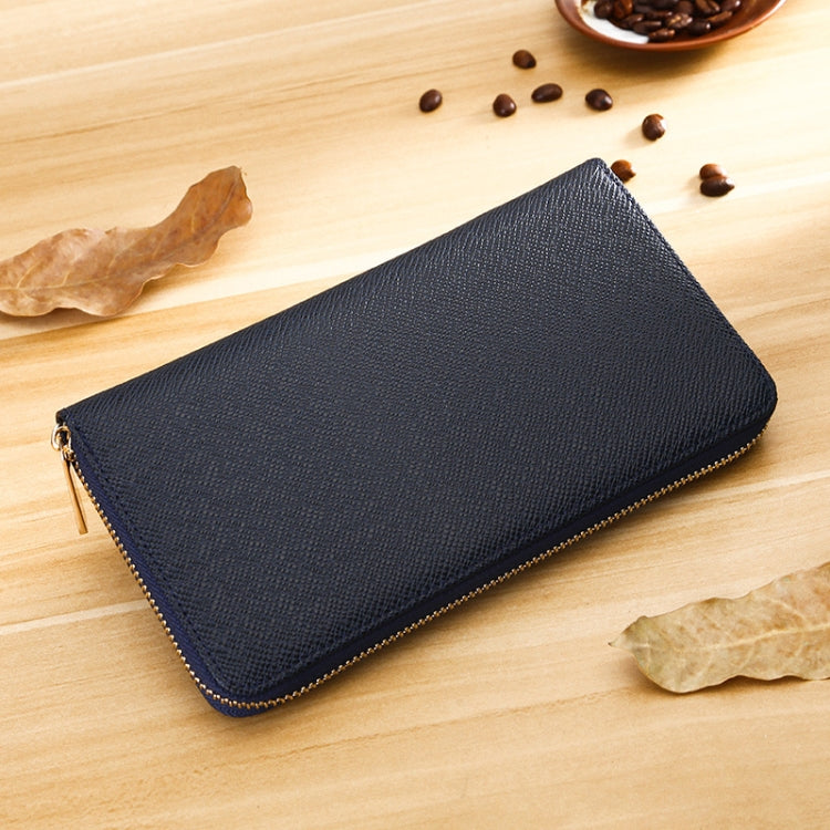 Organ Card Multiple-Card Holder Long Men Wallet Cross Texture Leather Clutch Bag