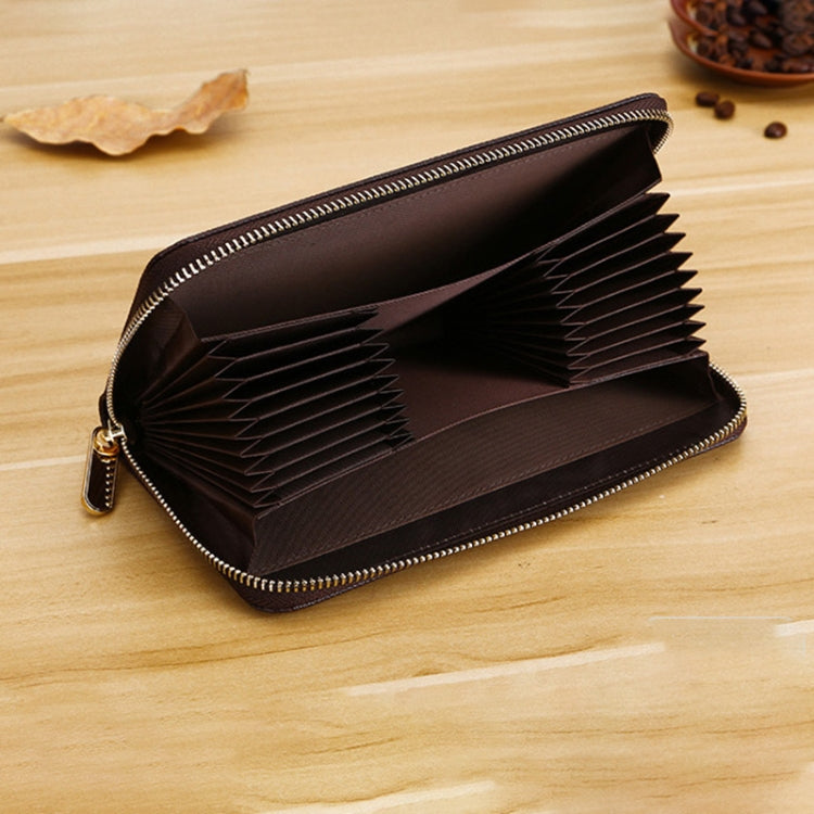 Organ Card Multiple-Card Holder Long Men Wallet Cross Texture Leather Clutch Bag