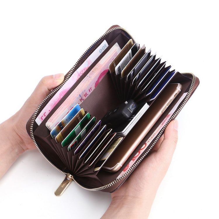 Organ Card Multiple-Card Holder Long Men Wallet Cross Texture Leather Clutch Bag