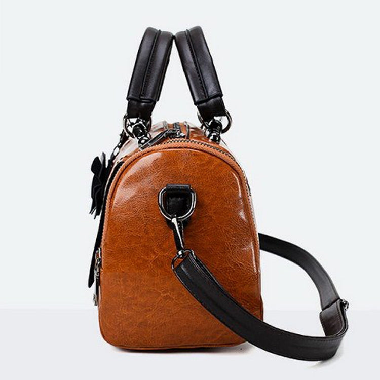 Leisure Fashion Retro Oil Wax Leather Slant Shoulder Bag Handbag