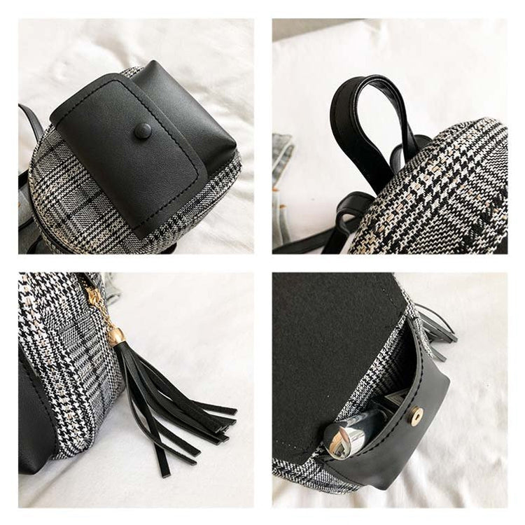 Leisure Fashion Woolen Cloth Double Shoulders Bag