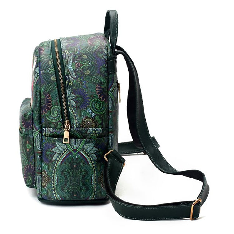 Leisure Fashion Creative Printing Design Double Shoulders Bag (Green)
