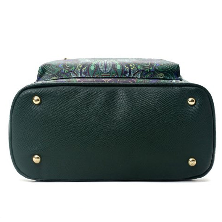 Leisure Fashion Creative Printing Design Double Shoulders Bag (Green)