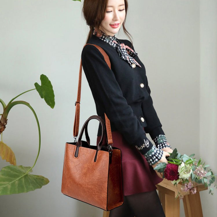 Leisure Fashion PU Leather Slant Shoulder Bag Handbag