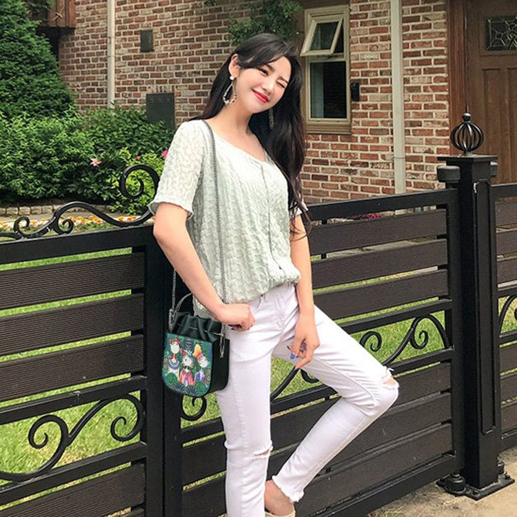 Sen Series Leisure Fashion PU Leather Slant Shoulder Bag Handbag (Green)