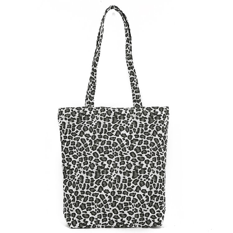 Leisure Fashion Leopard Print Canvas Shoulder Bag Handbag