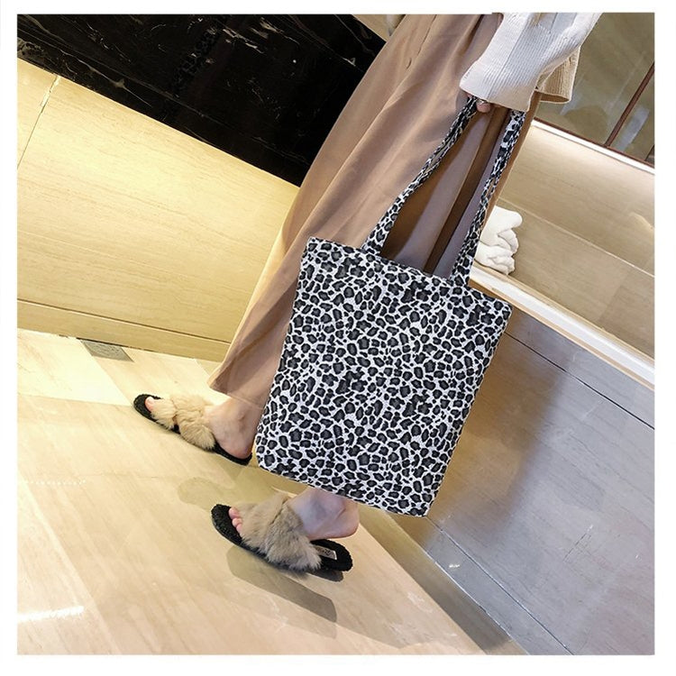 Leisure Fashion Leopard Print Canvas Shoulder Bag Handbag
