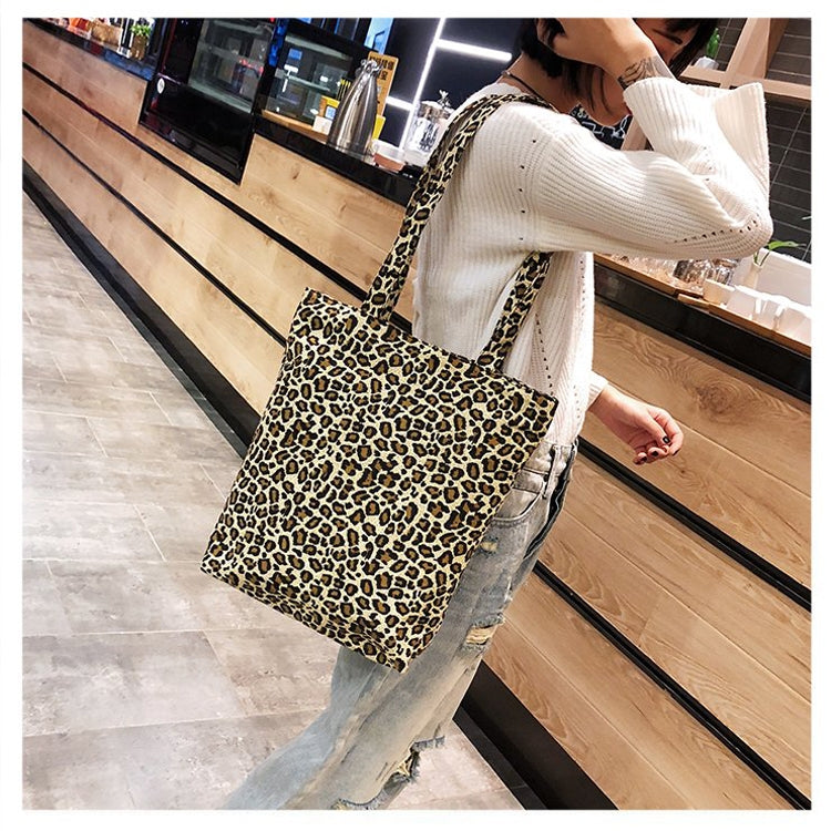 Leisure Fashion Leopard Print Canvas Shoulder Bag Handbag