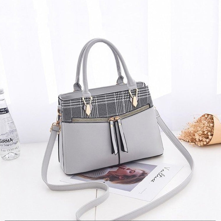 Stitching Plaid Leisure Fashion PU Slant Shoulder Bag Handbag