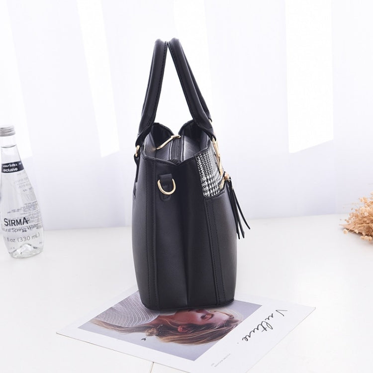 Stitching Plaid Leisure Fashion PU Slant Shoulder Bag Handbag