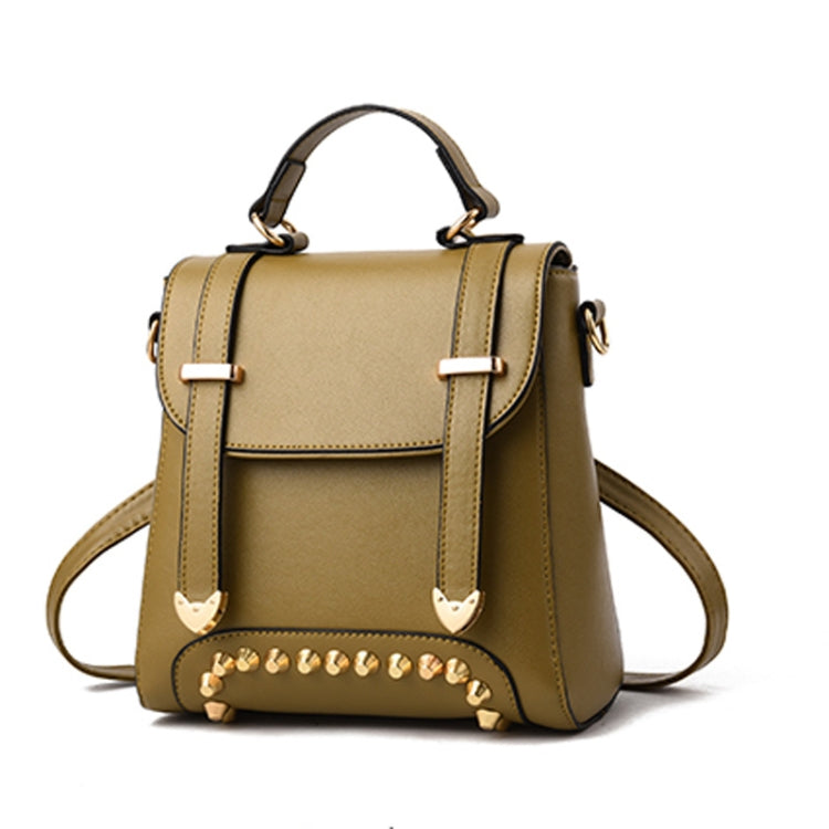 Rivet Pattern Leisure Fashion PU Double Shoulder Bag Handbag