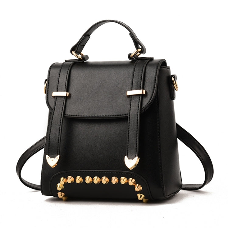 Rivet Pattern Leisure Fashion PU Double Shoulder Bag Handbag