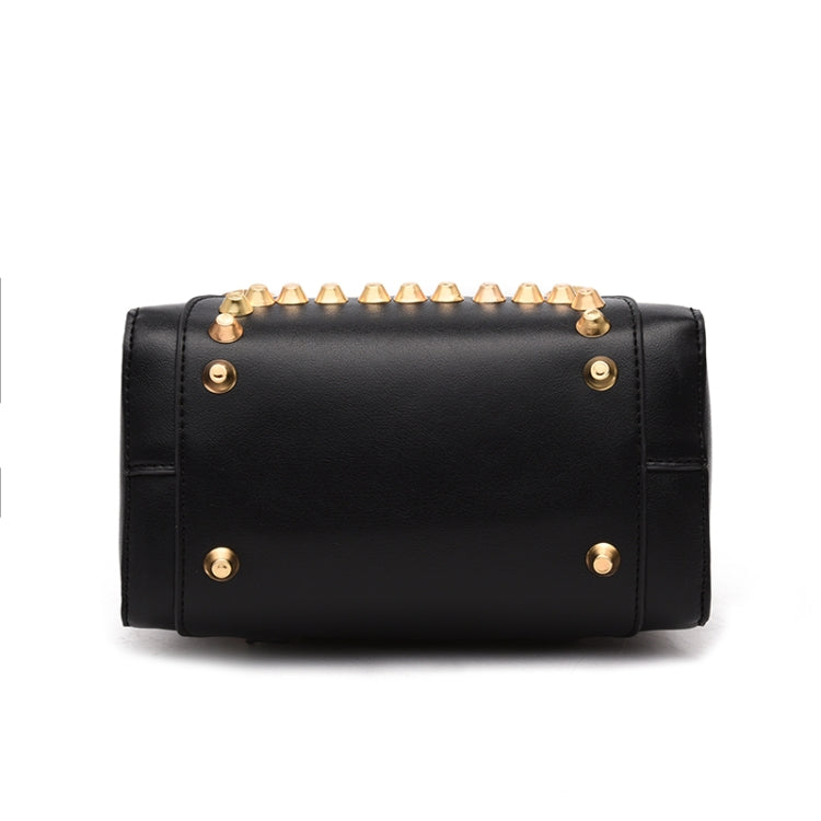 Rivet Pattern Leisure Fashion PU Double Shoulder Bag Handbag