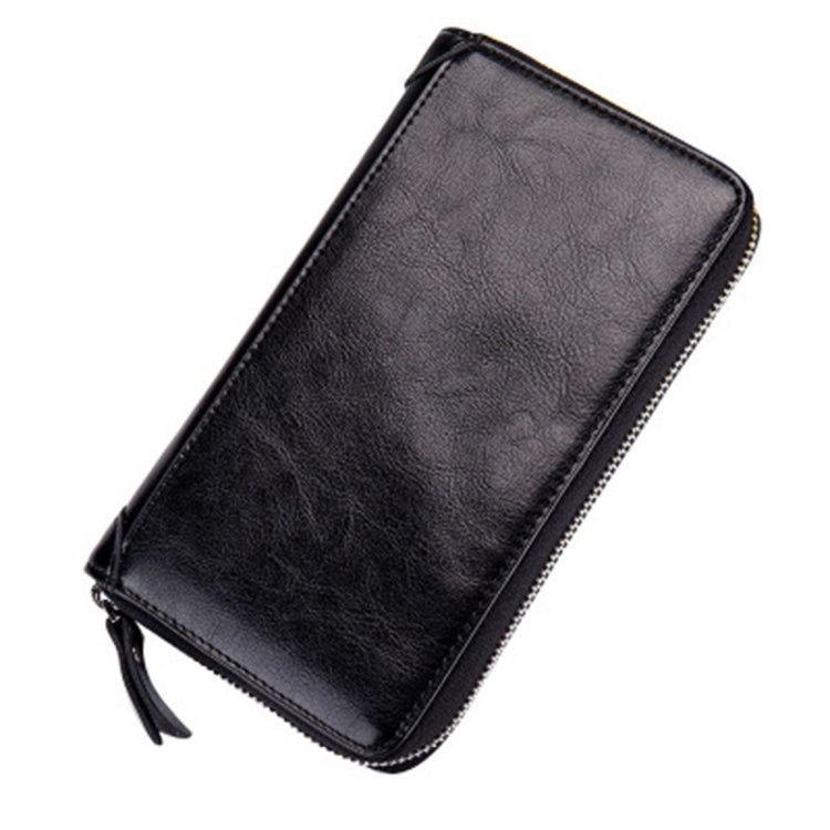 Multi-function Genuine Leather Long Style Zipper Solid Color Card Holder Wallet RFID Blocking Certificate Passport Bag Protect Case, Size: 19.5*11.0*2.5cm