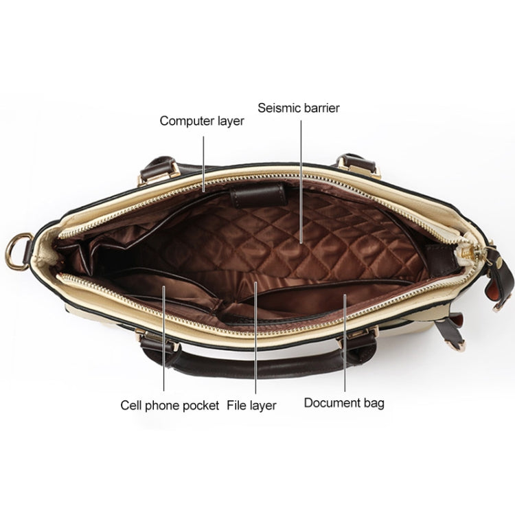 Soft Leather One Shoulder Crossbody Bag Handbag for Women, Suitable for Laptop Size: 13.3 inch