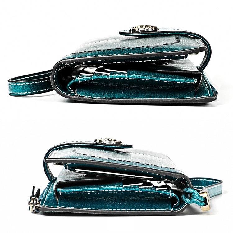 3526 Vintage Oil Wax Texture Large Capacity Long Multi-function Anti-magnetic RFID Wallet Clutch for Ladies