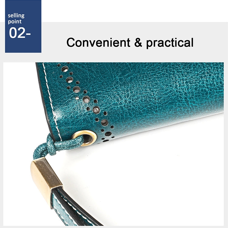3526 Vintage Oil Wax Texture Large Capacity Long Multi-function Anti-magnetic RFID Wallet Clutch for Ladies